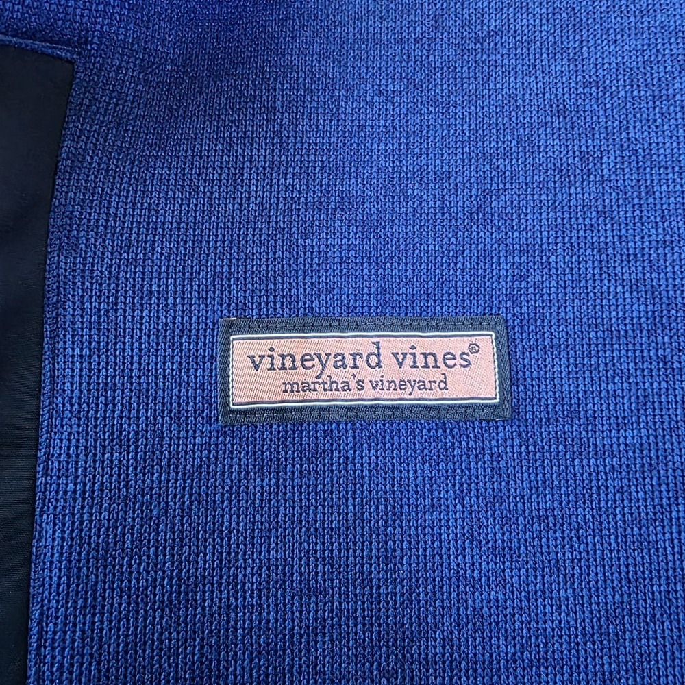 Vineyard Vines Fleece Jacket Men's XL Navy Blue Full Zip Pullover - Picture 2 of 9